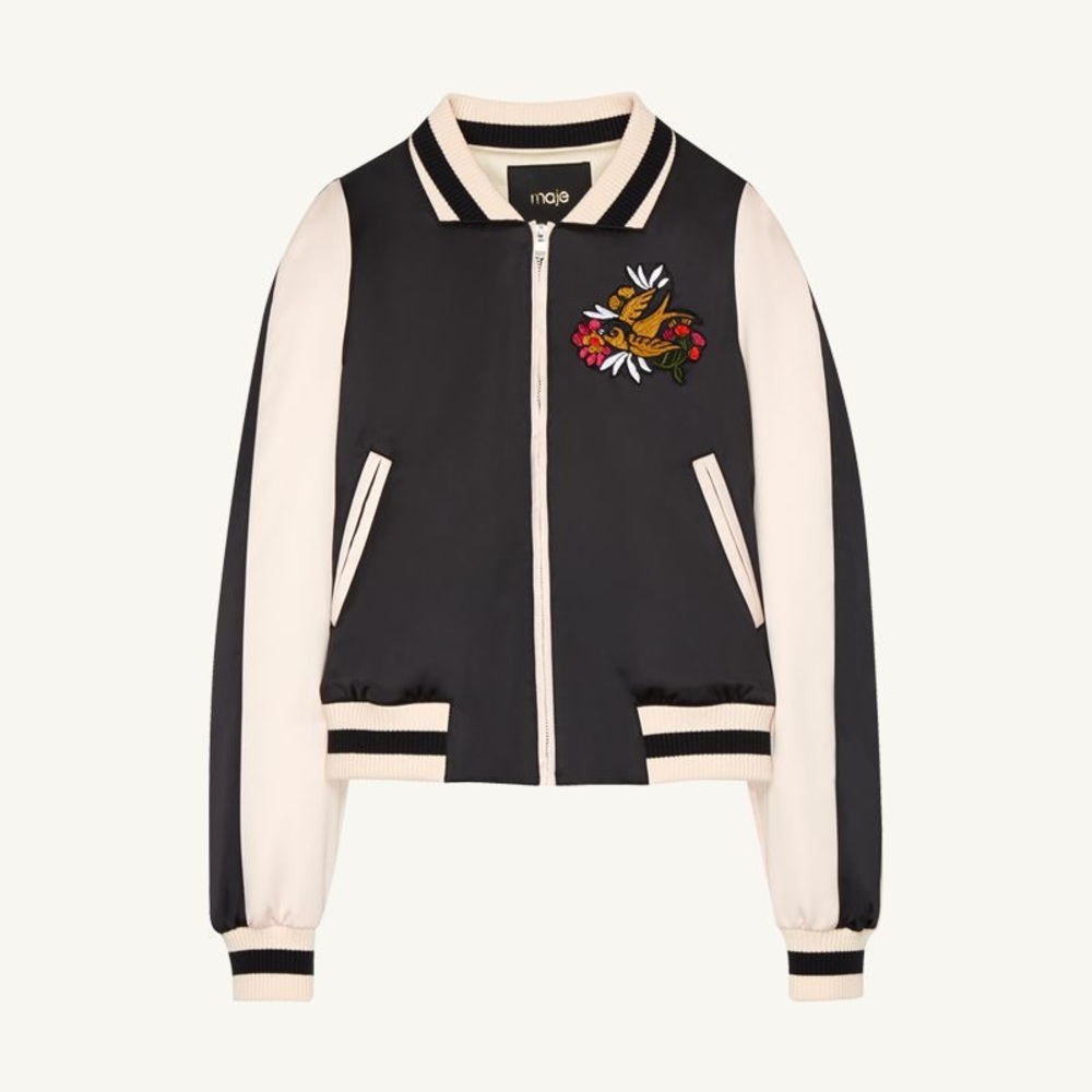 NWOT [maje] satin bomber jacket